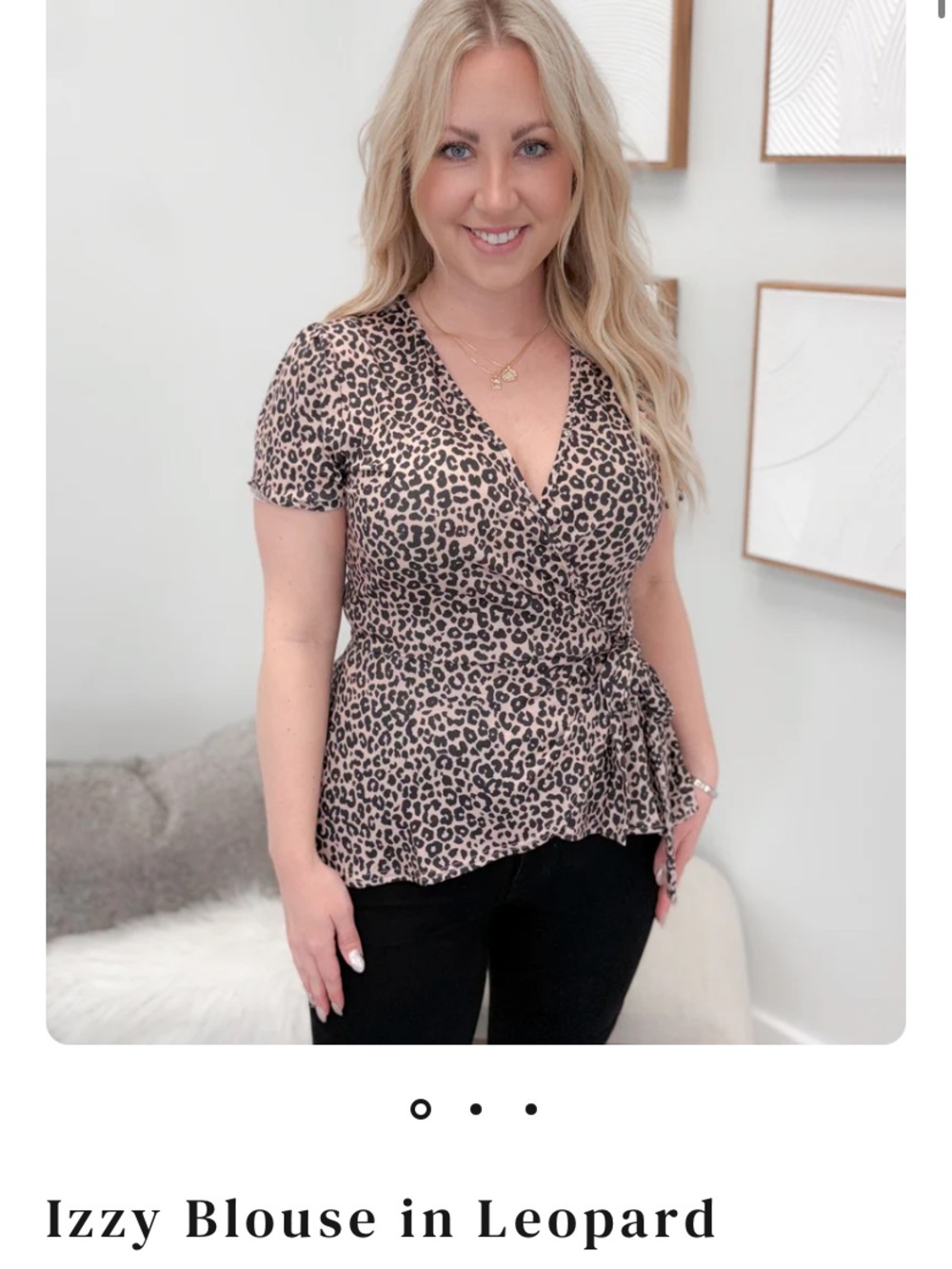 NEW S “Izzy” Animal Print Blouse